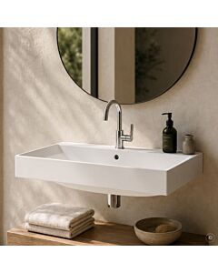 CARLDIX x LAUFEN Washbasin 60 cm A91002006001 White, 600 x 460 mm, with overflow and tap hole, wall mounting