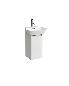 LAUFEN BASE pour H4030111102611 INO H4030111102611 29,5x51,5cm, porte, charnière gauche, poignée aluminium anodisé, blanc brillant