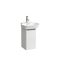 LAUFEN BASE pour H4030141102611 INO H4030141102611 29,5x51,5cm, porte, charnière à droite, poignée aluminium noir, blanc brillant
