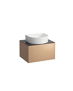 LAUFEN Sonar drawer unit / sideboard H4054010341411 57.5x34x45.5cm, cut-out in the middle, copper / Nero Marquina