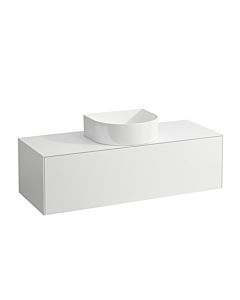 LAUFEN Caisson à tiroirs / buffet H4054210341701 117,5x34x45,5cm, découpe au milieu, blanc mat