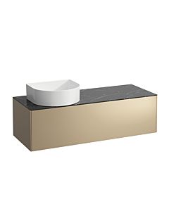 LAUFEN Caisson à tiroirs / buffet H4054220341401 117,5x34x45,5cm, découpe à gauche, or / Nero Marquina