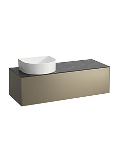 LAUFEN Caisson à tiroirs / buffet H4054220341421 117,5x34x45,5cm, découpe à gauche, titane / Nero Marquina