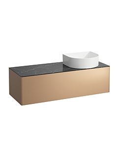 LAUFEN Caisson à tiroirs / buffet H4054230341411 117,5x34x45,5cm, découpe à droite, cuivre / Nero Marquina