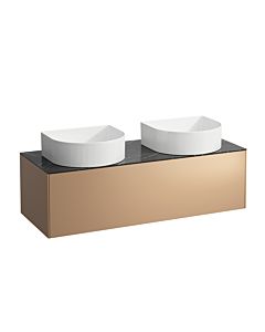 LAUFEN Caisson à tiroirs / buffet H4054240341411 117,5x34x45,5cm, découpe gauche / droite, cuivre / Nero Marquina