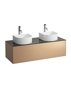 LAUFEN Caisson à tiroirs / buffet H4054280341411 117,5x34x45,5cm, découpe gauche / droite, avec trou pour robinet, cuivre / Nero Marquina