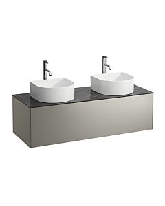 LAUFEN Sonar drawer unit / sideboard H4054280341421 117.5x34x45.5cm, cut-out left / right, with tap hole, titanium / Nero Marquina