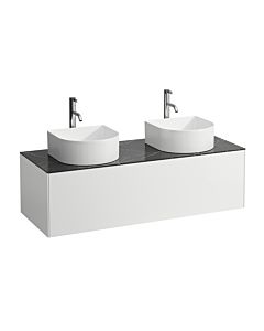 LAUFEN Caisson à tiroirs / buffet H4054280341431 117,5x34x45,5cm, découpe gauche / droite, avec trou pour robinet, blanc mat / Nero Marquina