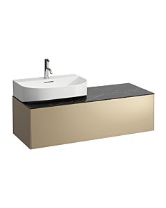 LAUFEN Caisson à tiroirs / buffet H4054520341401 117,5x34x45,5cm, découpe à gauche, or / Nero Marquina