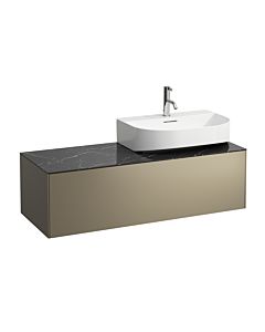 LAUFEN Caisson à tiroirs / buffet H4054530341421 117,5x34x45,5cm, découpe à droite, titane / Nero Marquina