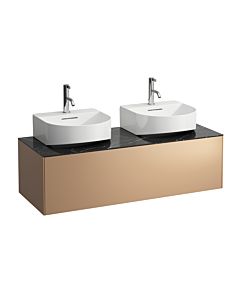 LAUFEN Caisson à tiroirs / buffet H4054540341411 117,5x34x45,5cm, découpe gauche / droite, cuivre / Nero Marquina