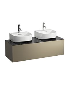 LAUFEN Caisson à tiroirs / buffet H4054540341421 117,5x34x45,5cm, découpe gauche / droite, titane / Nero Marquina