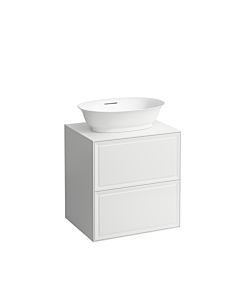 LAUFEN Le nouveau meuble à tiroirs / buffet H4060020856311 57,5x60x45,5cm, 2 tiroirs, pour vasque, blanc brillant