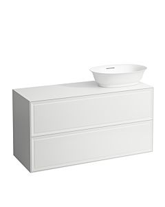 LAUFEN Le nouveau meuble à tiroirs / buffet H4060840851701 117,5x60x45,5cm, 2 tiroirs, découpe pour lavabo à droite, blanc mat