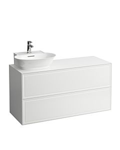 LAUFEN Le nouveau meuble à tiroirs / buffet H4060870856271 117,5x60x45,5cm, 2 tiroirs, lave-mains à gauche, gris signalisation