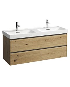 Laufen Meda meuble sous-vasque H4216440112671 128,4x51,5x44,8cm, 4 tiroirs, chêne sauvage