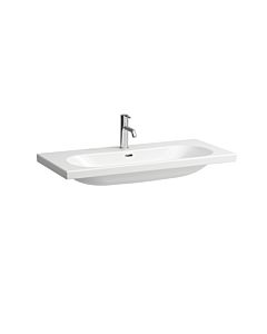 vasque à poser Laufen Lua H8160890001081 100x46cm, blanc , avec trop-plein, avec 3 trous pour robinet
