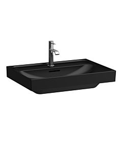 Laufen Meda Aufsatzwaschtisch H8161147161041 65x46cm, mit Überlauf, 1 Hahnloch pro Becken, schwarz matt