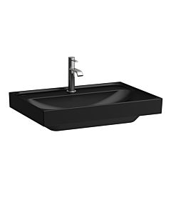 Laufen Meda Aufsatzwaschtisch H8161147161111 65x46cm, ohne Überlauf, 1 Hahnloch pro Becken, schwarz matt