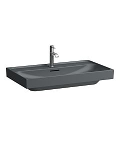 Laufen Meda countertop washbasin H8161177581081 80x46cm, with overflow, 3 tap holes, matt graphite