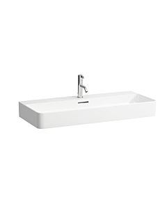 LAUFEN Val washbasin H8102877571081 with overflow, with 3 tap holes, matt white, 95x42cm, can be built under