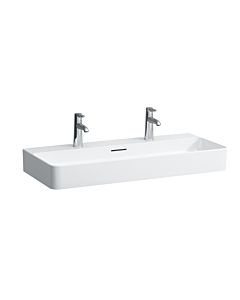 LAUFEN Val washbasin H8162870001071 95 x 42 cm, white, 2 tap holes and overflow