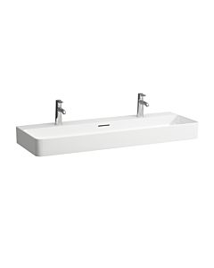 LAUFEN VAL washbasin 8102890001071, 120x42cm, 2 tap holes, with overflow, sapphire ceramic