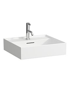 Laufen Kartell Aufsatzwaschtisch H8163320001041,  50x46cm, weiß, mit Überl. & Hahnl., Saphirkeramik
