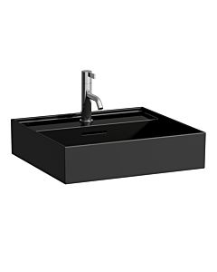 Laufen Kartell Aufsatzwaschtisch H8163320201041,  50x46cm, schwarz, Überl. & Hahnl., Saphirkeramik