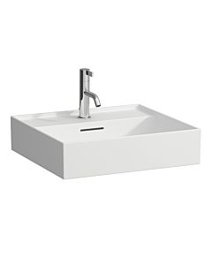 LAUFEN Kartell washbasin, 50x46cm, matt white, with overflow &amp; tap hole, sapphire ceramic