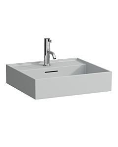 LAUFEN Kartell lavabo 8103327591041, 50x46cm, gris, avec trop-plein et trou pour robinet, céramique saphir