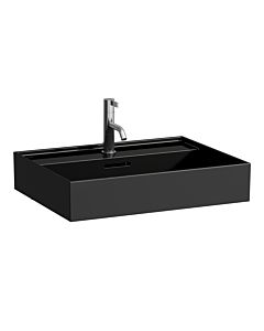Laufen Kartell Aufsatzwaschtisch H8163330201041,  60x46cm, schwarz, Überl. und Hahnl., Saphirkeramik
