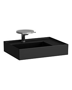 LAUFEN Kartell lavabo H8103347161581 60x46cm, étagère à droite, sans trop-plein, 3 trous pour robinetterie, noir mat