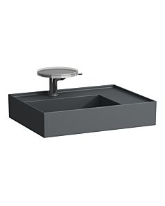 LAUFEN Kartell lavabo H8103347581111 60x46cm, étagère à droite, sans trop - plein, 2000 trou de coulée, le graphite mat