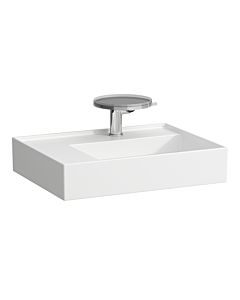 Laufen Kartell Waschtisch 8103350008151, 60x46cm, weiß, Ablage links, 2 Hahnlöcher, Saphirkeramik
