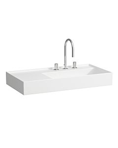 Laufen Kartell Waschtisch 8103394001581, 90x46cm, weiß LCC, Ablage links, 3 Hahnl., Saphirkeramik
