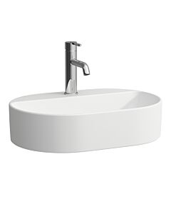 Vasque Laufen SAVOY H8129457571041 38 x 55 cm, ovale, avec trop-plein, 1 trou de robinetterie, blanc mat