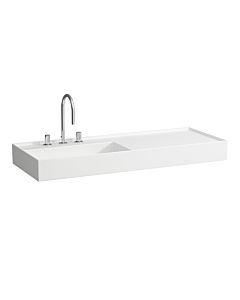 Laufen Kartell Waschtisch 8133320008151, 120x46cm, weiß, Ablage rechts, 2 Hahnlöcher, Saphirkeramik