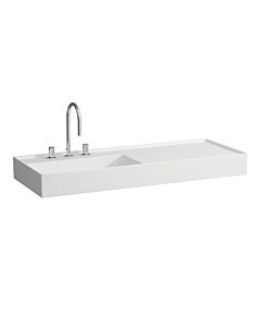 Laufen Kartell Waschtisch 8133327571581, 120x46cm, weiß matt, Ablage rechts, 3 Hahnl., Saphirkeramik