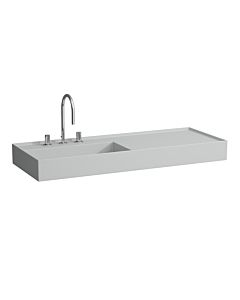Laufen Kartell Waschtisch 8133327591111, 120x46cm, grau, Ablage rechts, 1 Hahnloch, Saphirkeramik