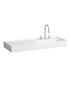 LAUFEN Kartell Waschtisch H8133334001111 120x46cm, Ablage links, ohne Überlauf, 1 Hahnloch, weiß LCC