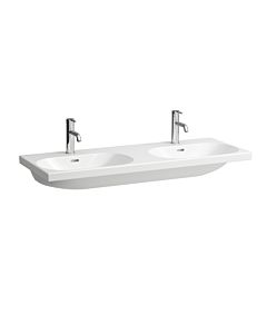 Laufen Lua lavabo double H8140810001081 120x46cm, encastré, blanc , avec trop-plein, avec 3 trous pour robinet