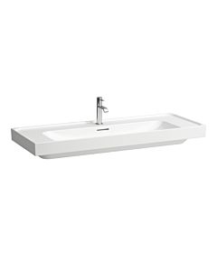 Laufen Meda Waschtisch H8141114001081 120x46cm, unterbaufähig, mit Überlauf, 3 Hahnlöcher, weiß mit LCC