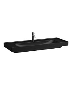 Laufen Meda lavabo H8141117161111 120x46cm, à encastrer, sans trop-plein, trou pour robinetterie 2000 , noir mat