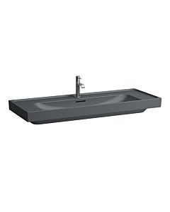 Laufen Meda lavabo H8141117581071 120x46cm, à encastrer, avec trop-plein, trou de robinetterie 2000 à gauche et à droite, graphite mat