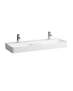 LAUFEN Val washbasin H8142827571561 without overflow, with 2000 tap hole, matt white, 120x42cm, can be built under