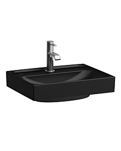 Laufen Meda Aufsatz-Handwaschbecken H8161117161041 45x35cm, mit Überlauf, 1 Hahnloch pro Becken, schwarz matt