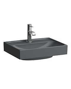 Laufen Meda hand washbasin H8151117581111 45x35cm, built-under, without overflow, 2000 tap hole per basin, matt graphite