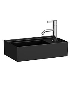 LAUFEN Kartell Handwaschbecken H8153347161111 46x28cm, Armatur rechts, ohne Überlauf, 1 Hahnloch, schwarz matt