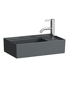 LAUFEN Kartell Handwaschbecken H8153347581111 46x28cm, Armatur rechts, ohne Überlauf, 1 Hahnloch, graphit matt